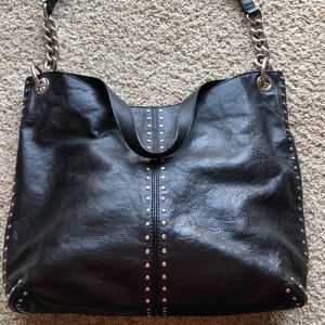 Large Silver Studded Michael KORS Uptown Astor Bag